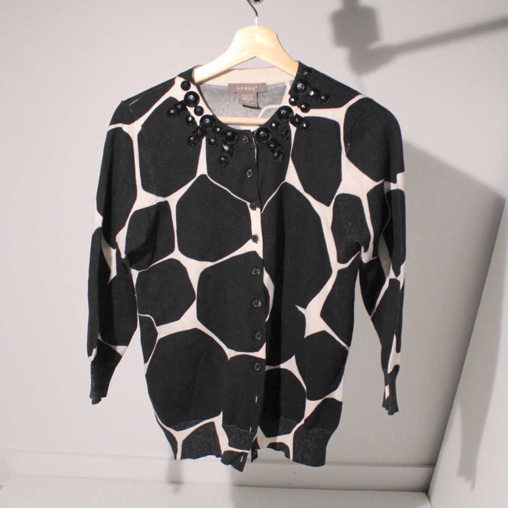 Kenar Giraffe Print Cardigan Sweater
